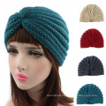 Women Knitted Hat Cross Crochet Turban Bonnet Dome Winter India Cap Warm Hat (HW129)